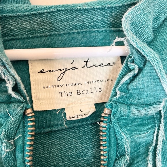 Evy’s Tree Brilla Zip Hoodie Teal Size L Fairycore Boutique Cozy - Picture 8 of 10
